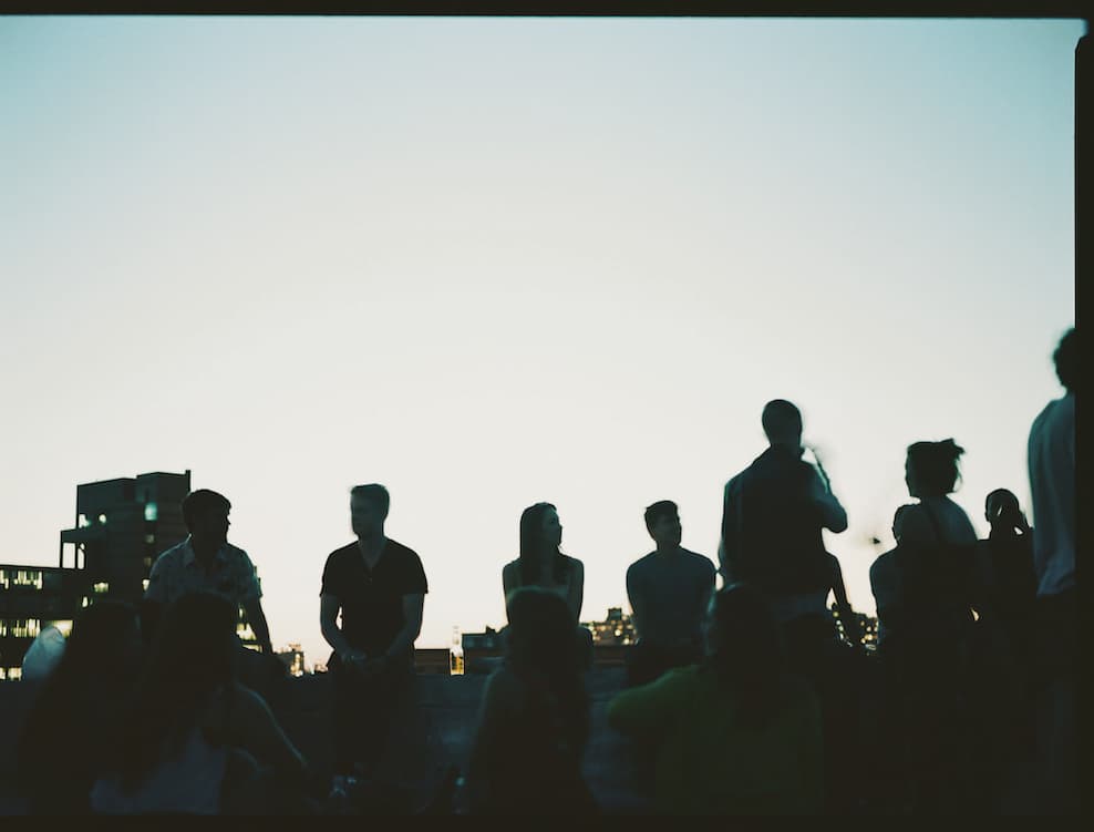 New York Rooftop with crowd